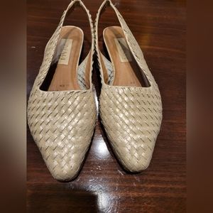 Beige Woven Closed Toe Sandal